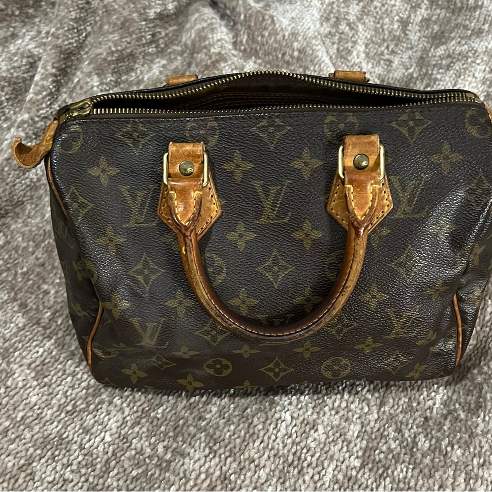 Louis Vuitton Monogram Canvas Bag with Tan Leather